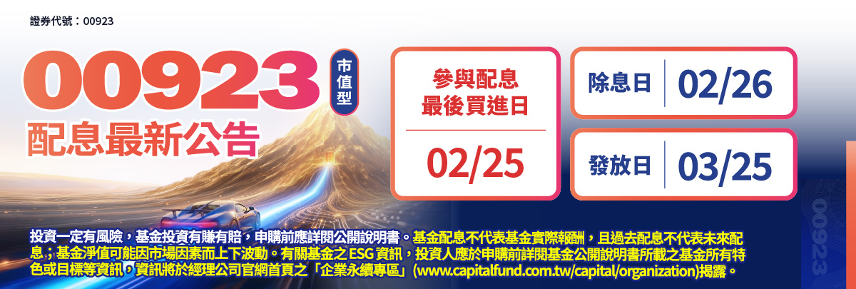 00923群益台ESG低碳50(原上市簡稱:群益台灣ESG低碳)